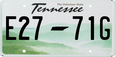 TN license plate E2771G
