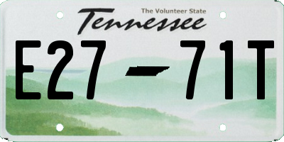 TN license plate E2771T