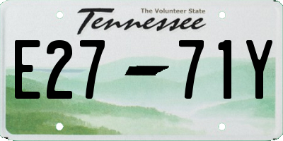 TN license plate E2771Y