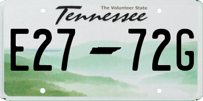 TN license plate E2772G