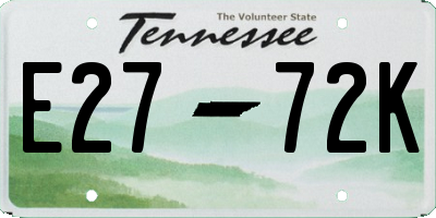 TN license plate E2772K
