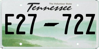 TN license plate E2772Z