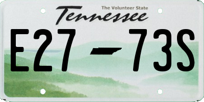 TN license plate E2773S