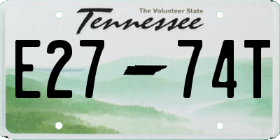 TN license plate E2774T