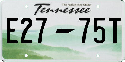 TN license plate E2775T