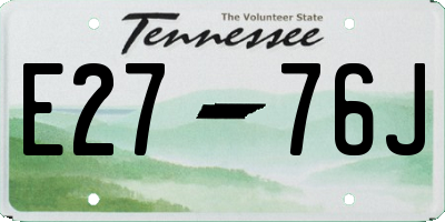 TN license plate E2776J