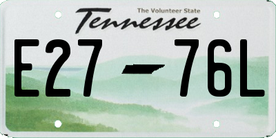 TN license plate E2776L