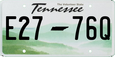 TN license plate E2776Q
