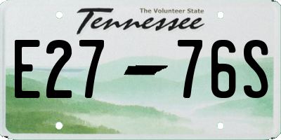 TN license plate E2776S