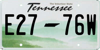 TN license plate E2776W