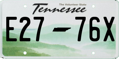 TN license plate E2776X
