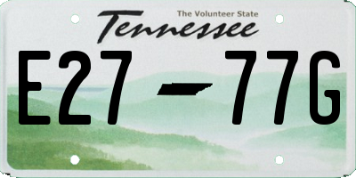TN license plate E2777G