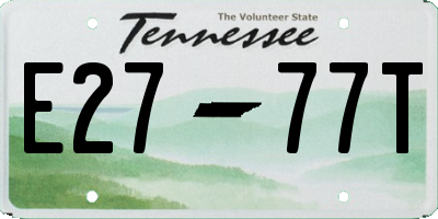TN license plate E2777T