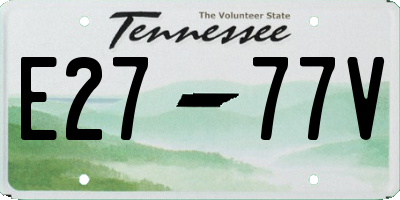 TN license plate E2777V