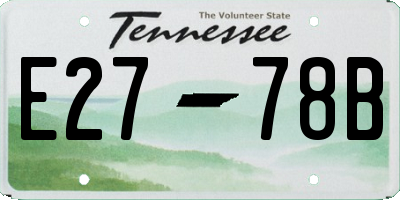 TN license plate E2778B