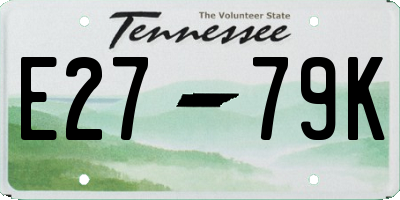 TN license plate E2779K