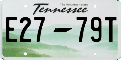 TN license plate E2779T