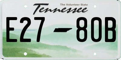 TN license plate E2780B