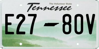TN license plate E2780V