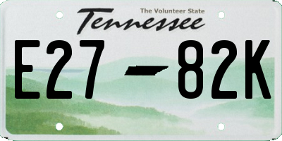 TN license plate E2782K