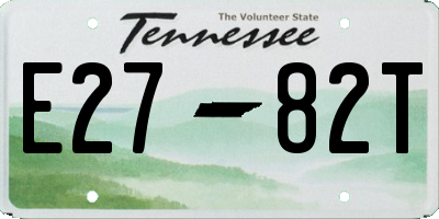 TN license plate E2782T