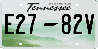 TN license plate E2782V