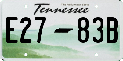 TN license plate E2783B