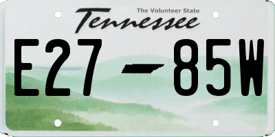 TN license plate E2785W