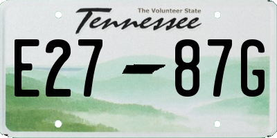TN license plate E2787G