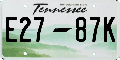 TN license plate E2787K