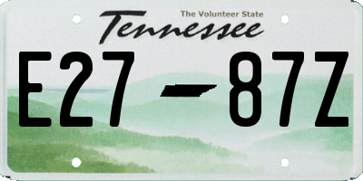 TN license plate E2787Z