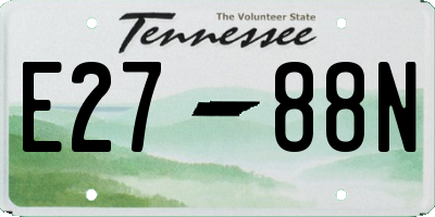 TN license plate E2788N