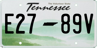 TN license plate E2789V
