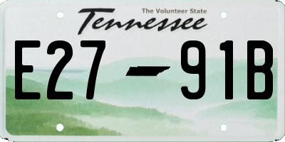 TN license plate E2791B