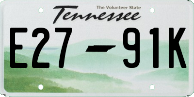 TN license plate E2791K
