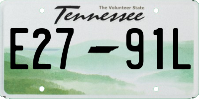 TN license plate E2791L