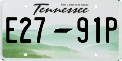 TN license plate E2791P