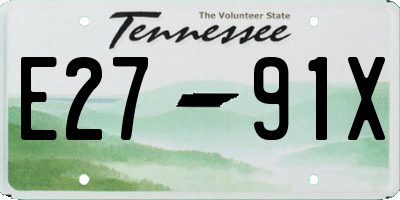 TN license plate E2791X