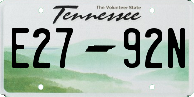 TN license plate E2792N