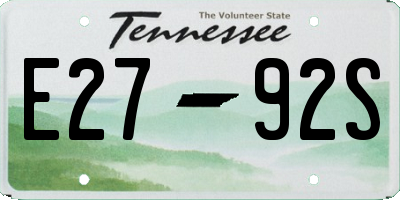 TN license plate E2792S