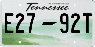 TN license plate E2792T