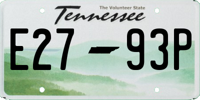 TN license plate E2793P