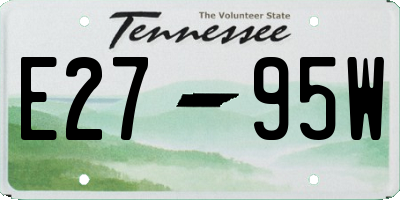 TN license plate E2795W