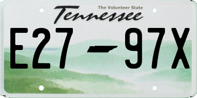 TN license plate E2797X