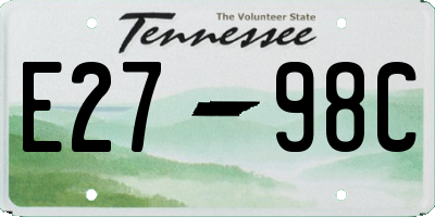 TN license plate E2798C