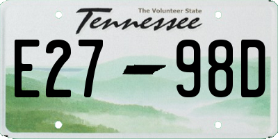 TN license plate E2798D
