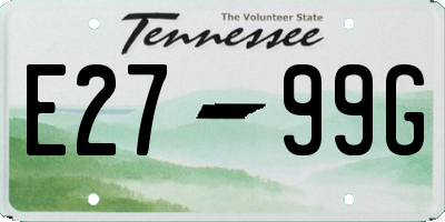 TN license plate E2799G