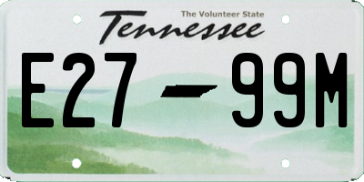 TN license plate E2799M