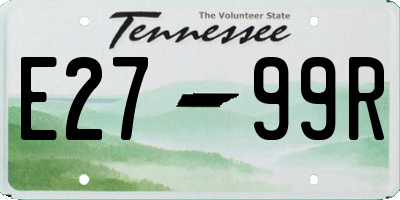 TN license plate E2799R