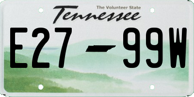 TN license plate E2799W